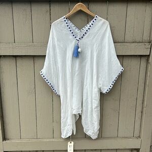 Emerson Grace Tassel Swim Cover Up Bohemian Beach Hippie Embroidered Brand New